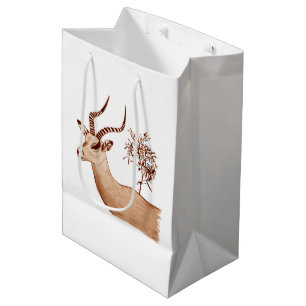 Bolsa De Regalo Mediana Esbozo de dibujo de animales de la especie Impala 
