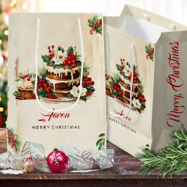 Bolsa De Regalo Mediana Escándalo acuarela deja feliz Navidad