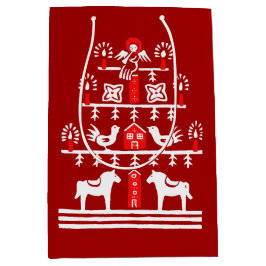 Bolsa De Regalo Mediana Escándalo festivo lindo árbol de Navidad blanco ro