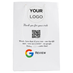 Bolsa De Regalo Mediana escaneo del logotipo de la empresa de reseñas de G