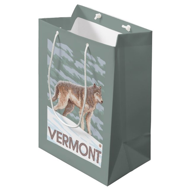 Bolsa De Regalo Mediana Escena de VermontWolf (Angulo Anverso)