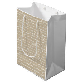 Bolsa De Regalo Mediana Escritura a mano romántica escritora de cartas de 