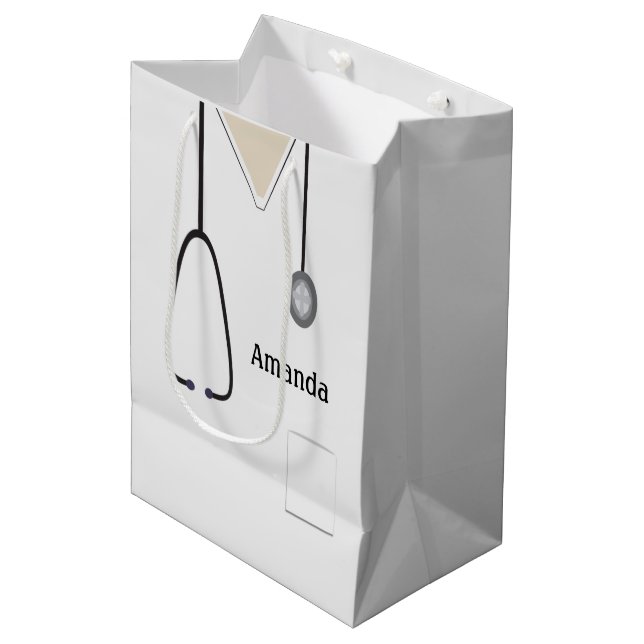 Bolsa De Regalo Mediana Escrutinio médico MGB blanco (Angulo Anverso)
