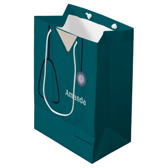 Bolsa De Regalo Mediana Escrutinio médico MGB Verde azulado (Angulo Anverso)