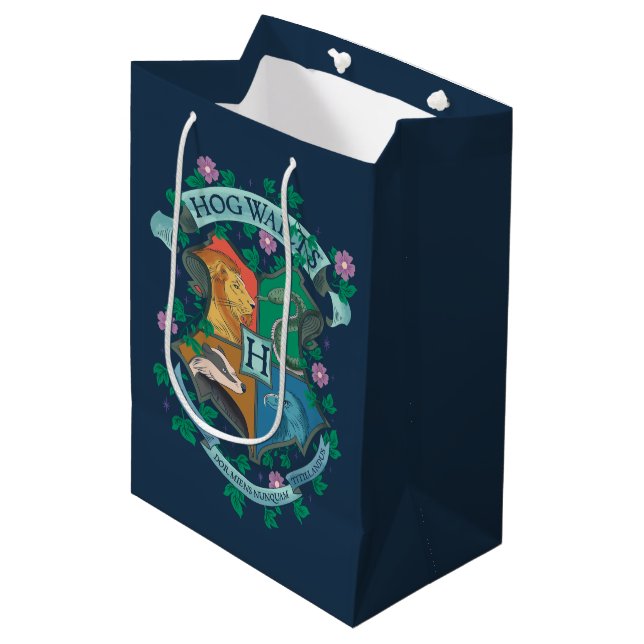 Bolsa De Regalo Mediana ESCUDO floral HOGWARTS™ (Angulo Anverso)