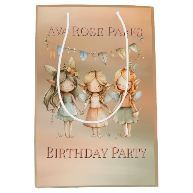 Bolsa De Regalo Mediana Espectacular fiesta de cumpleaños de Chica de las  (Anverso)