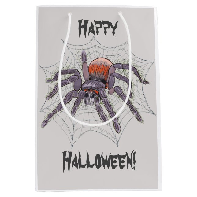 Bolsa De Regalo Mediana Espeluznante araña de Tarantula en Ilustracion web (Anverso)