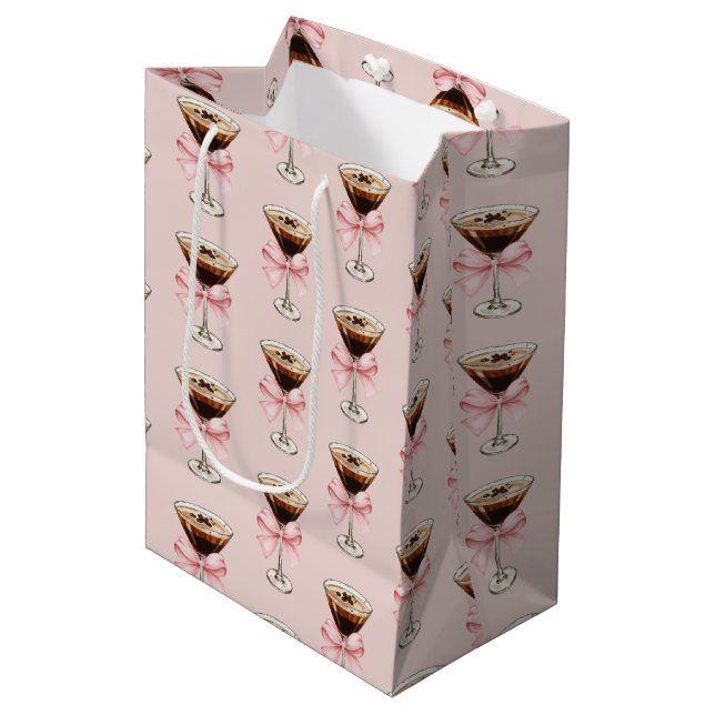 Bolsa De Regalo Mediana Espresso Martini Pattern Pink (Angulo Anverso)