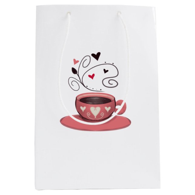 Bolsa De Regalo Mediana Espresso rosa (Anverso)