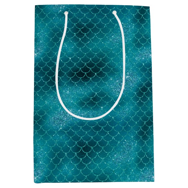 Bolsa De Regalo Mediana Espuma de sirena verde azulada (Anverso)