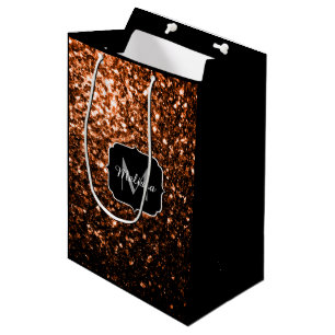 Bolsa De Regalo Mediana Espuma purpurinas de imitación de cobre marrón bro