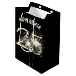 Bolsa De Regalo Mediana Espumantes de oro por 25 años