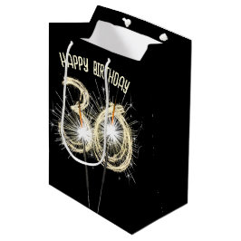 Bolsa De Regalo Mediana Espumantes de oro por 30 años