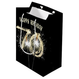 Bolsa De Regalo Mediana Espumantes de oro por 70 años