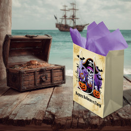 Bolsa De Regalo Mediana Esqueleto Pirata Espeluznante Halloween