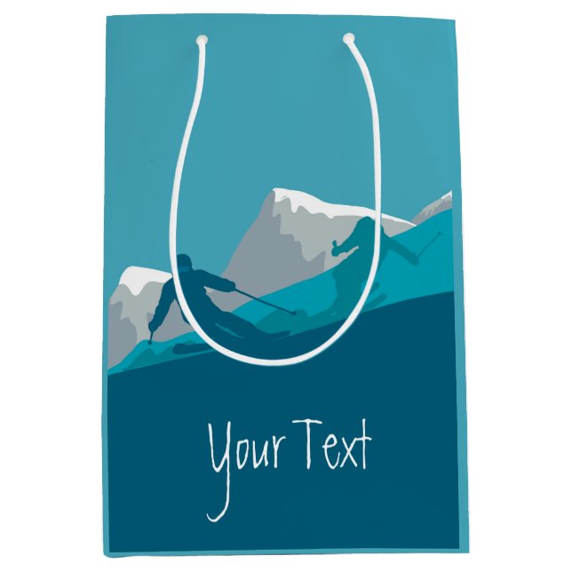 Bolsa De Regalo Mediana Esquí alpino personalizado (Anverso)