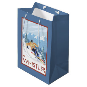 Bolsa De Regalo Mediana Esquiador de la nieve de Downhhill - marmota, A.C.