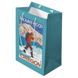 Bolsa De Regalo Mediana Esquís de la nieve del esquiador que llevan -