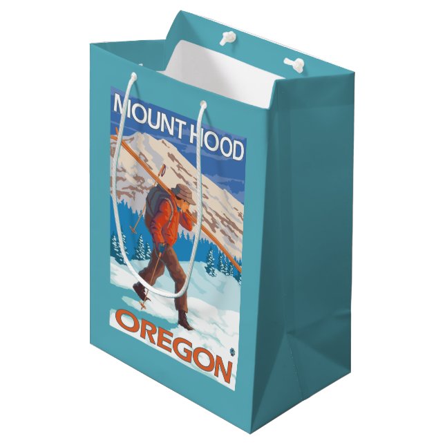 Bolsa De Regalo Mediana Esquís de la nieve del esquiador que llevan - (Angulo Anverso)
