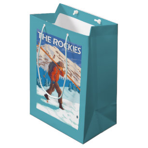 Bolsa De Regalo Mediana Esquís de la nieve del esquiador que llevan - los