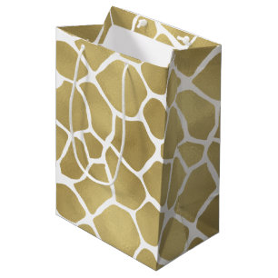 Bolsa De Regalo Mediana Estampado de girafa del oro