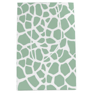 Bolsa De Regalo Mediana Estampado de girafa verde de la menta