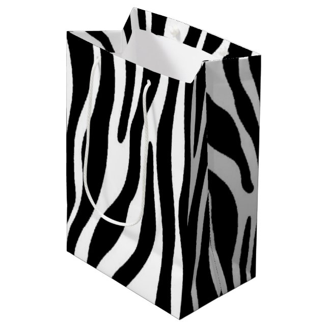Bolsa De Regalo Mediana Estampado de zebra (Angulo Anverso)