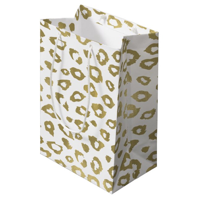 Bolsa De Regalo Mediana Estampado leopardo de Ombre del oro (Angulo Anverso)