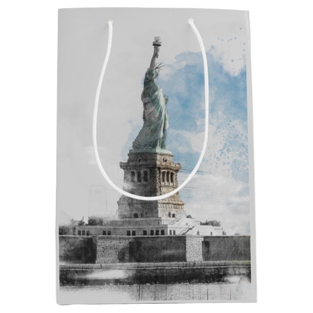 Bolsa De Regalo Mediana Estatua de la Libertad en Nyc de Manhattan (Anverso)