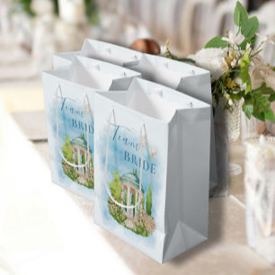 Bolsa De Regalo Mediana Estatua de Team Bride Elegant Gazebo palomas Flore