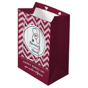 Bolsa De Regalo Mediana Estetoscopio del Día de las Enfermeras Felices en