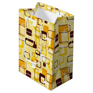 Bolsa De Regalo Mediana Estilo abstracto amarillo y negro moderno