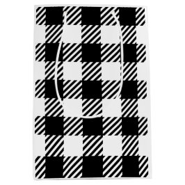 Bolsa De Regalo Mediana Estilo de diseño clásico de búfalo revestido negro