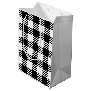 Bolsa De Regalo Mediana Estilo de diseño clásico de búfalo revestido negro