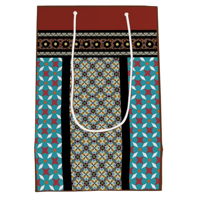 Bolsa De Regalo Mediana Estilo de mosaico mexicano 3 (Reverso)