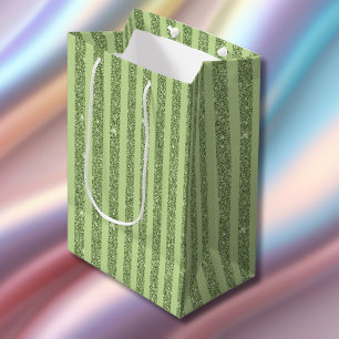 Bolsa De Regalo Mediana Estilo Mínimo de Brillo de Pistacho Suave