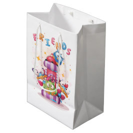 Bolsa De Regalo Mediana Estilo personalizado para amigos pájaro y Wol
