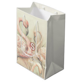 Bolsa De Regalo Mediana Estiloso Chic Flamenco Monograma Personalizado