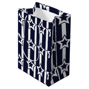 Bolsa De Regalo Mediana Estrella blanca azul de la marina