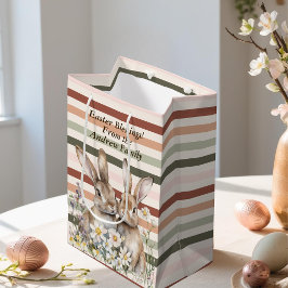 Bolsa De Regalo Mediana Estrella Bunny Boho Watercolor Personalizado