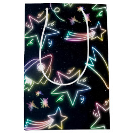 Bolsa De Regalo Mediana estrella del cohete neón