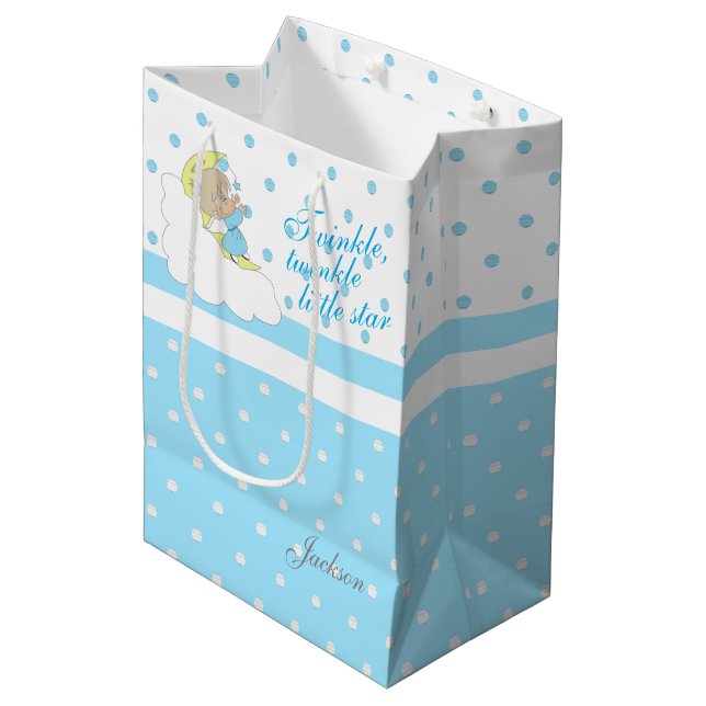 Bolsa De Regalo Mediana Estrella Twinkle, Pequeña Estrella Twinkle - Azul  (Angulo Anverso)