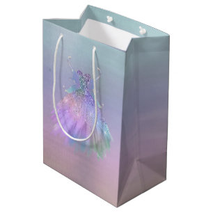 Bolsa De Regalo Mediana Ethereal Fairy Gown Rainbow Ombre Pastel Sheen