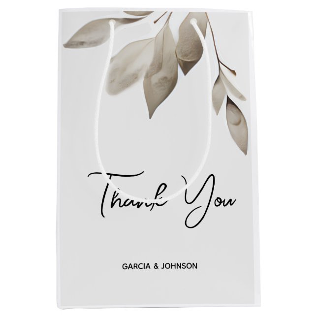 Bolsa De Regalo Mediana Eucalipto Botánico deja Boda (Anverso)