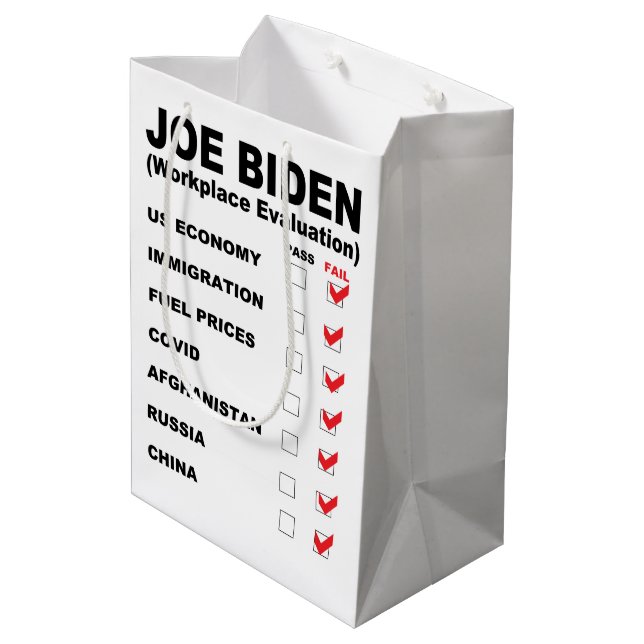 Bolsa De Regalo Mediana Evaluación del trabajo de Joe Biden (Angulo reverso)