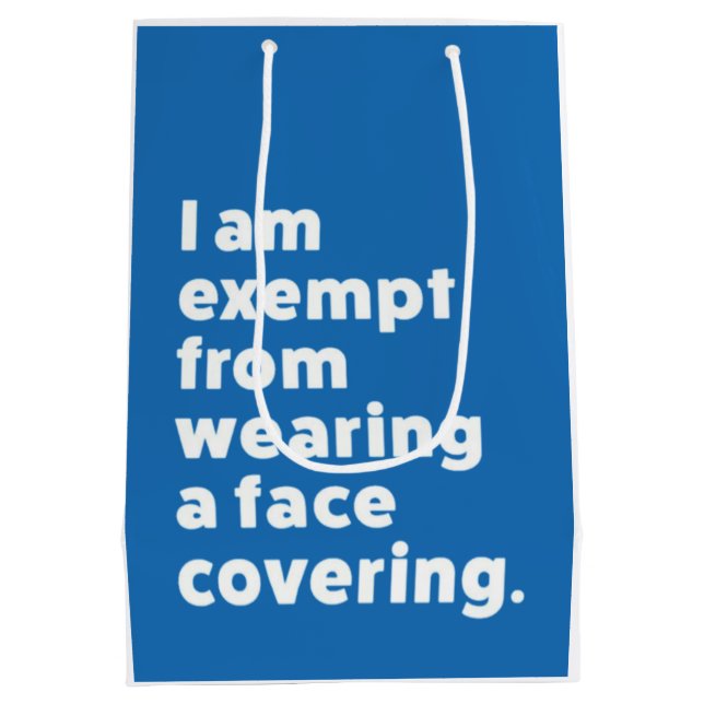 Bolsa De Regalo Mediana Exención de usar un recubrimiento facial (Reverso)