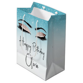 Bolsa De Regalo Mediana Eyelash de cumpleaños con Purpurina