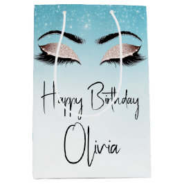 Bolsa De Regalo Mediana Eyelash de cumpleaños con Purpurina