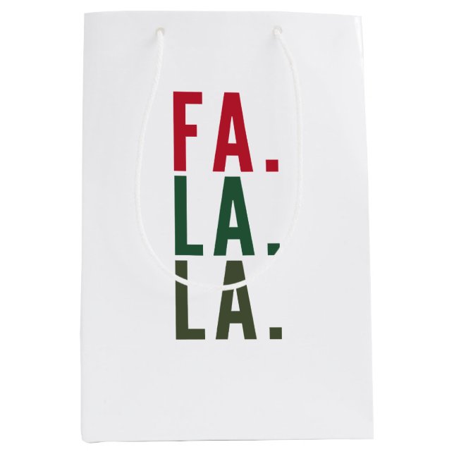 Bolsa De Regalo Mediana Fa La La, Fun Holiday Wrap (Anverso)