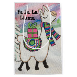 Bolsa De Regalo Mediana Fa La Llama Cute Navidades Modernos